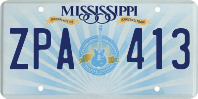 MS license plate ZPA413