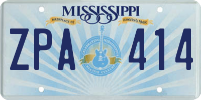MS license plate ZPA414