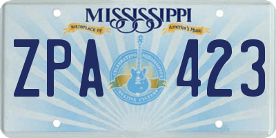 MS license plate ZPA423