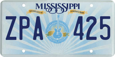 MS license plate ZPA425
