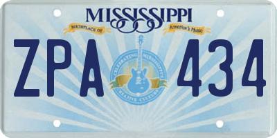 MS license plate ZPA434