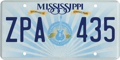 MS license plate ZPA435