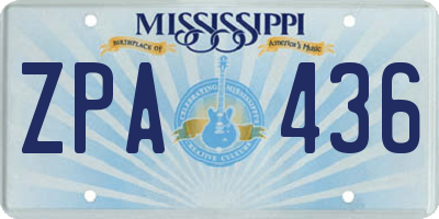 MS license plate ZPA436