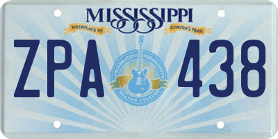 MS license plate ZPA438