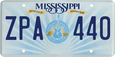 MS license plate ZPA440