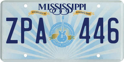 MS license plate ZPA446