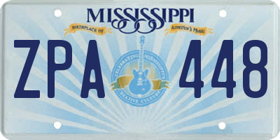 MS license plate ZPA448