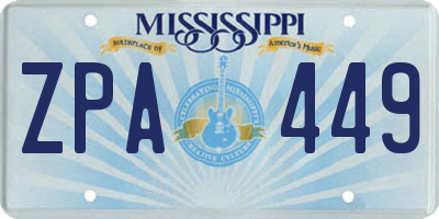MS license plate ZPA449