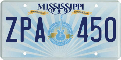 MS license plate ZPA450