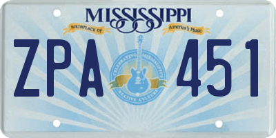 MS license plate ZPA451