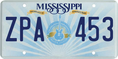 MS license plate ZPA453