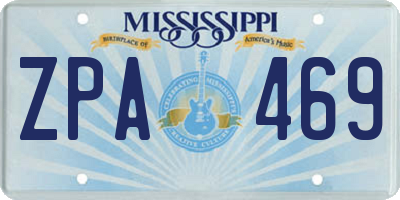 MS license plate ZPA469