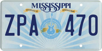 MS license plate ZPA470