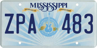 MS license plate ZPA483