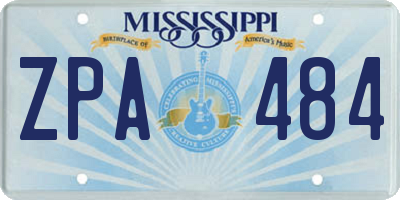 MS license plate ZPA484