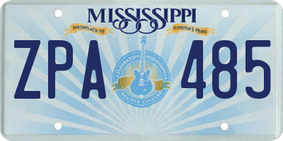 MS license plate ZPA485