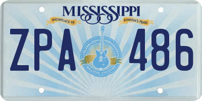 MS license plate ZPA486