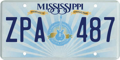 MS license plate ZPA487