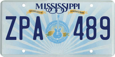 MS license plate ZPA489