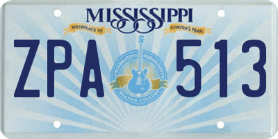 MS license plate ZPA513