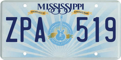 MS license plate ZPA519