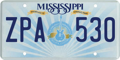 MS license plate ZPA530