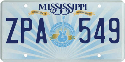 MS license plate ZPA549