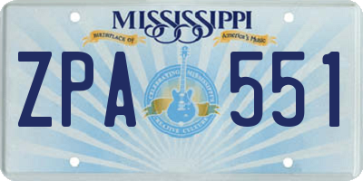 MS license plate ZPA551