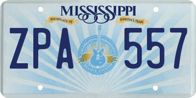 MS license plate ZPA557