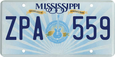 MS license plate ZPA559