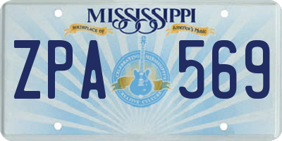 MS license plate ZPA569