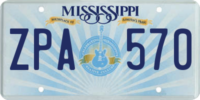 MS license plate ZPA570