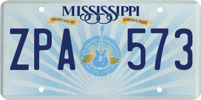 MS license plate ZPA573