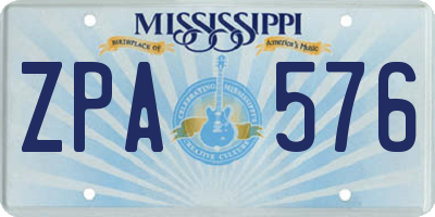 MS license plate ZPA576