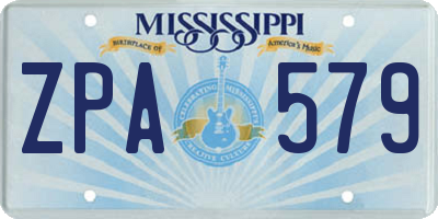 MS license plate ZPA579
