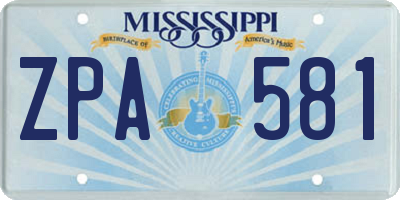 MS license plate ZPA581