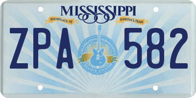 MS license plate ZPA582