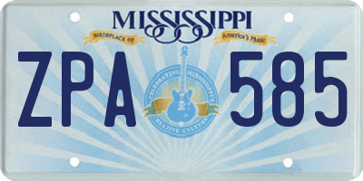 MS license plate ZPA585