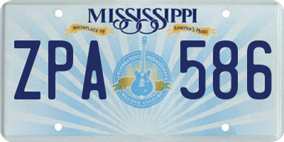 MS license plate ZPA586
