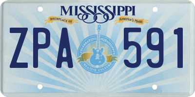 MS license plate ZPA591