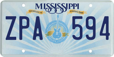 MS license plate ZPA594
