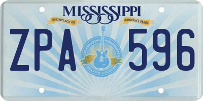 MS license plate ZPA596