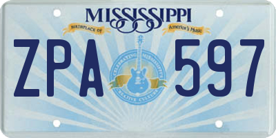 MS license plate ZPA597