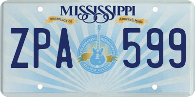 MS license plate ZPA599