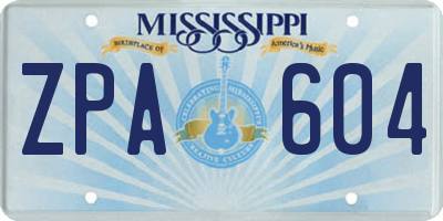 MS license plate ZPA604