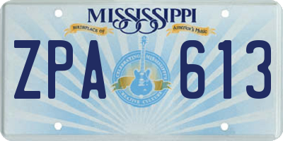 MS license plate ZPA613