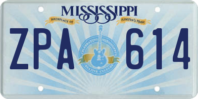 MS license plate ZPA614