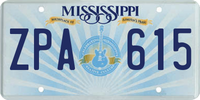 MS license plate ZPA615