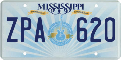 MS license plate ZPA620