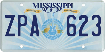MS license plate ZPA623